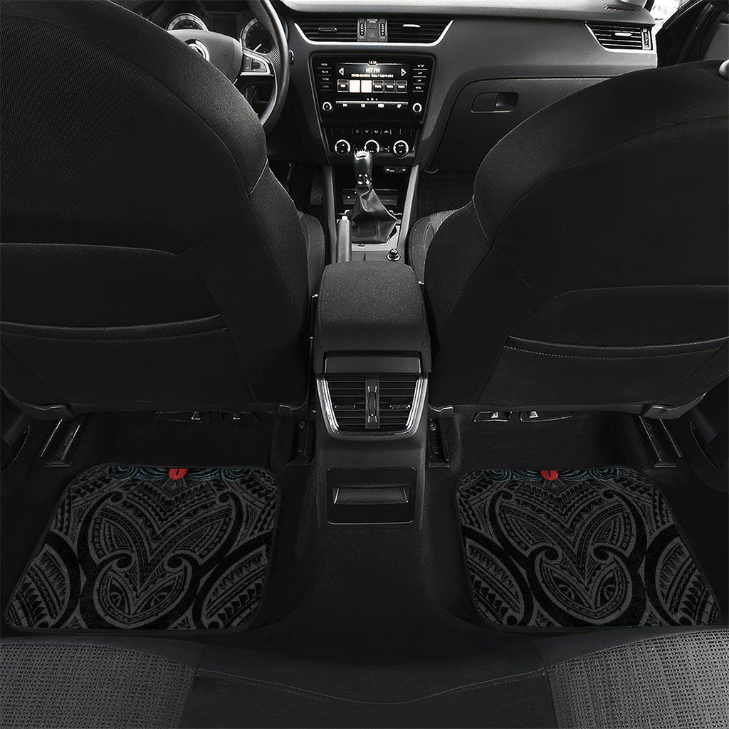 New Zealand Hei Tiki Christmas In July Car Mats Pohutukawa Santa Xmas Polynesian Pattern LT22 Set 2pcs - Back Black - Polynesian Pride