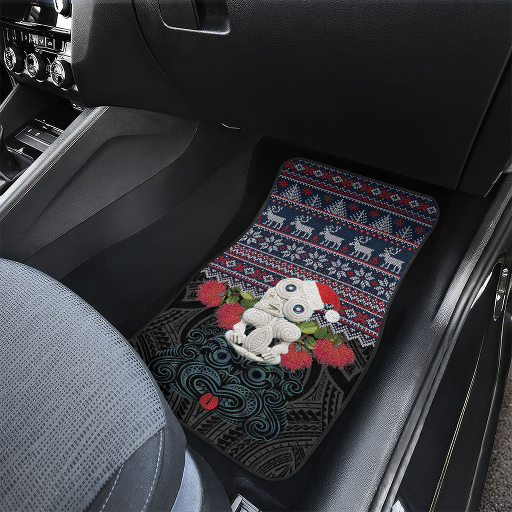 New Zealand Hei Tiki Christmas In July Car Mats Pohutukawa Santa Xmas Polynesian Pattern LT22 - Polynesian Pride
