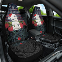 New Zealand Hei Tiki Christmas In July Car Seat Cover Pohutukawa Santa Xmas Polynesian Pattern LT22 One Size Black - Polynesian Pride