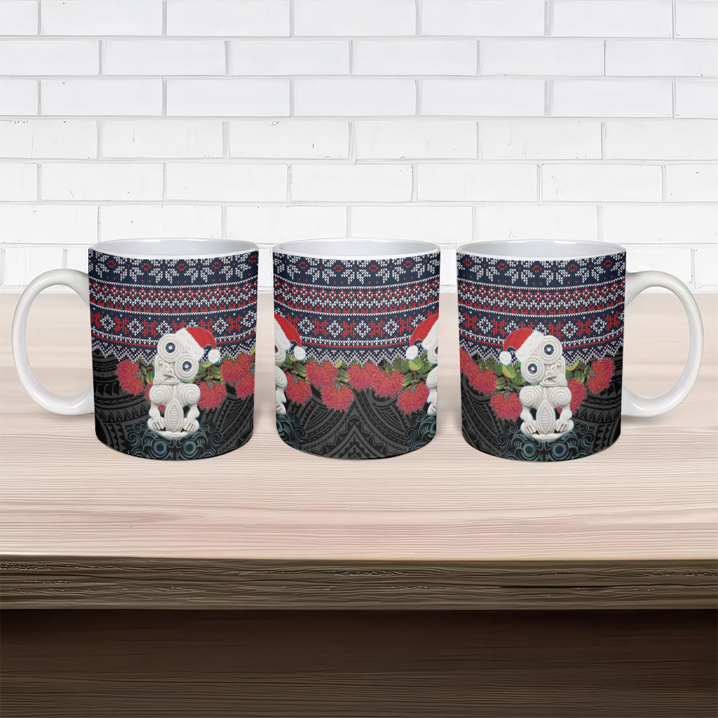 New Zealand Hei Tiki Christmas In July Ceramic Mug Pohutukawa Santa Xmas Polynesian Pattern LT22 - Polynesian Pride