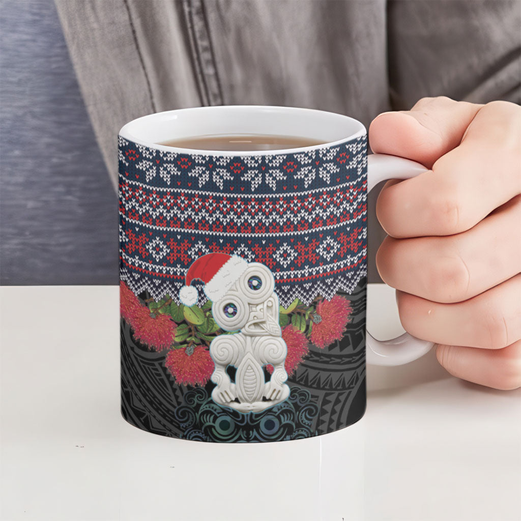New Zealand Hei Tiki Christmas In July Ceramic Mug Pohutukawa Santa Xmas Polynesian Pattern LT22 - Polynesian Pride