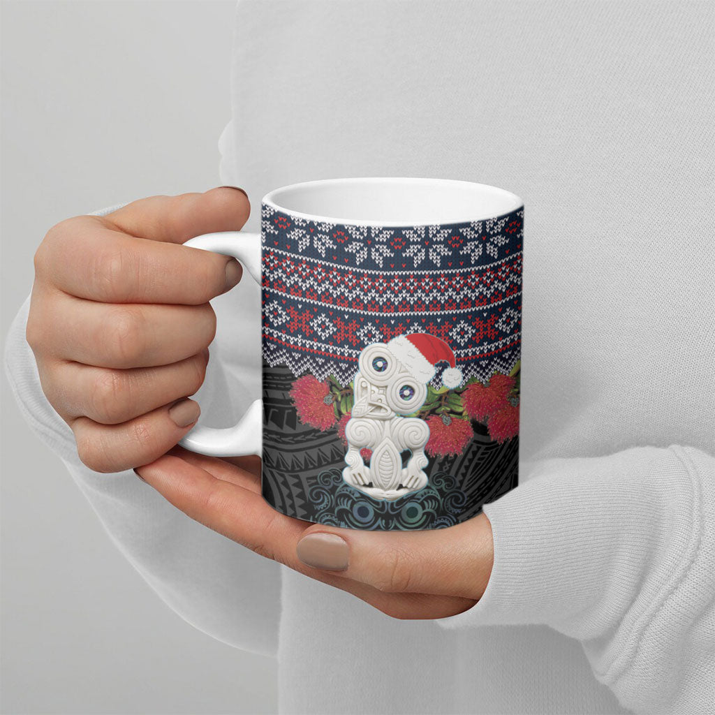 New Zealand Hei Tiki Christmas In July Ceramic Mug Pohutukawa Santa Xmas Polynesian Pattern LT22 - Polynesian Pride