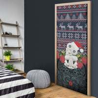 New Zealand Hei Tiki Christmas In July Door Cover Pohutukawa Santa Xmas Polynesian Pattern LT22 - Polynesian Pride