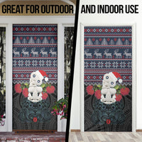 New Zealand Hei Tiki Christmas In July Door Cover Pohutukawa Santa Xmas Polynesian Pattern LT22 - Polynesian Pride