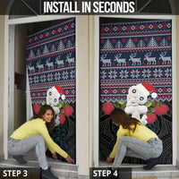 New Zealand Hei Tiki Christmas In July Door Cover Pohutukawa Santa Xmas Polynesian Pattern LT22 - Polynesian Pride