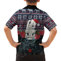 New Zealand Hei Tiki Christmas In July Family Matching Off Shoulder Maxi Dress and Hawaiian Shirt Pohutukawa Santa Xmas Polynesian Pattern LT22 - Polynesian Pride
