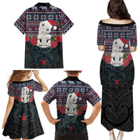 New Zealand Hei Tiki Christmas In July Family Matching Puletasi and Hawaiian Shirt Pohutukawa Santa Xmas Polynesian Pattern LT22 - Polynesian Pride