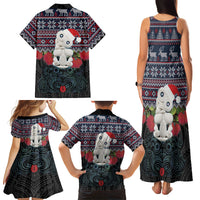 New Zealand Hei Tiki Christmas In July Family Matching Tank Maxi Dress and Hawaiian Shirt Pohutukawa Santa Xmas Polynesian Pattern LT22 - Polynesian Pride