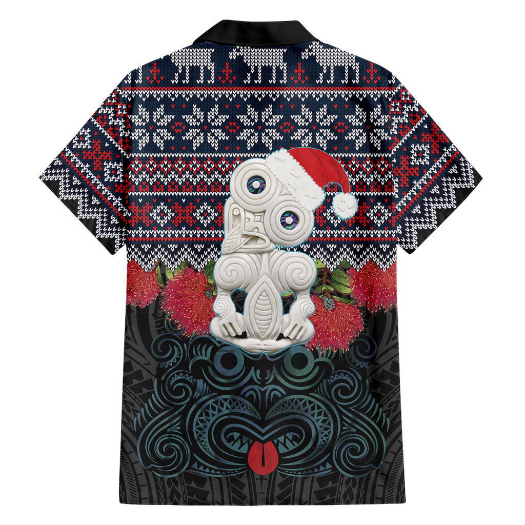 New Zealand Hei Tiki Christmas In July Family Matching Tank Maxi Dress and Hawaiian Shirt Pohutukawa Santa Xmas Polynesian Pattern LT22 - Polynesian Pride