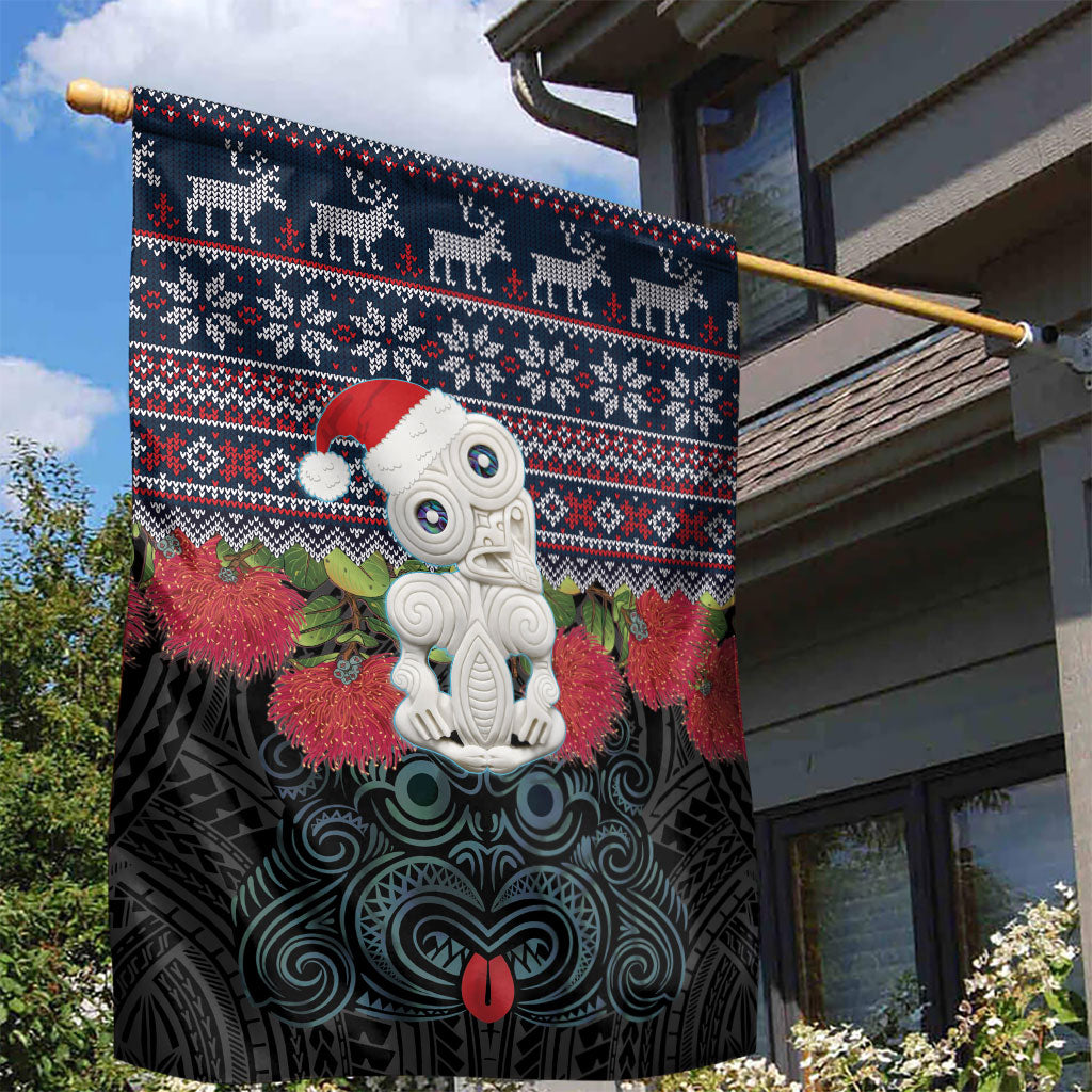 New Zealand Hei Tiki Christmas In July Garden Flag Pohutukawa Santa Xmas Polynesian Pattern LT22 - Polynesian Pride