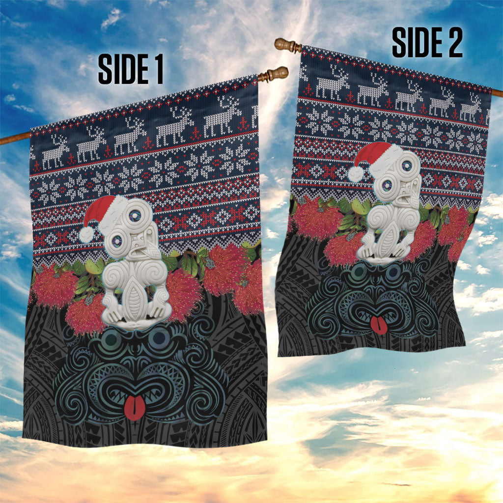 New Zealand Hei Tiki Christmas In July Garden Flag Pohutukawa Santa Xmas Polynesian Pattern LT22 - Polynesian Pride
