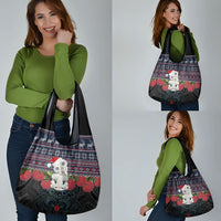 New Zealand Hei Tiki Christmas In July Grocery Bag Pohutukawa Santa Xmas Polynesian Pattern LT22 - Polynesian Pride