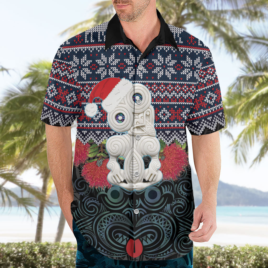 New Zealand Hei Tiki Christmas In July Hawaiian Shirt Pohutukawa Santa Xmas Polynesian Pattern LT22 - Polynesian Pride