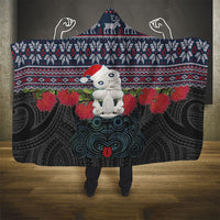 New Zealand Hei Tiki Christmas In July Hooded Blanket Pohutukawa Santa Xmas Polynesian Pattern LT22 - Polynesian Pride