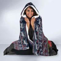 New Zealand Hei Tiki Christmas In July Hooded Blanket Pohutukawa Santa Xmas Polynesian Pattern LT22 - Polynesian Pride
