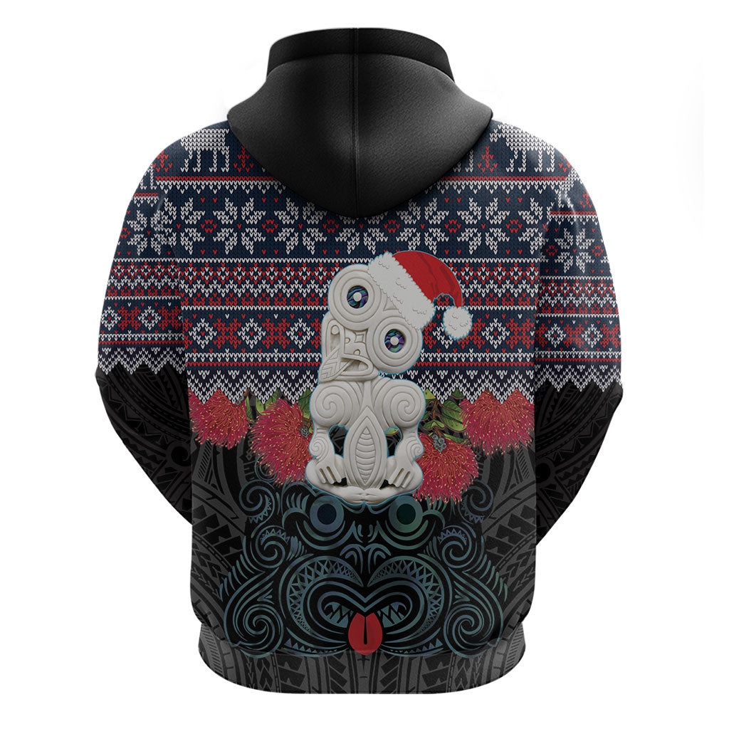New Zealand Hei Tiki Christmas In July Hoodie Pohutukawa Santa Xmas Polynesian Pattern LT22 - Polynesian Pride