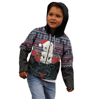 New Zealand Hei Tiki Christmas In July Kid Hoodie Pohutukawa Santa Xmas Polynesian Pattern LT22 - Polynesian Pride