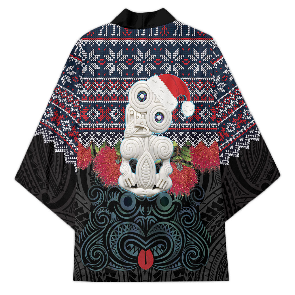 New Zealand Hei Tiki Christmas In July Kimono Pohutukawa Santa Xmas Polynesian Pattern LT22 - Polynesian Pride