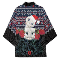 New Zealand Hei Tiki Christmas In July Kimono Pohutukawa Santa Xmas Polynesian Pattern LT22 - Polynesian Pride