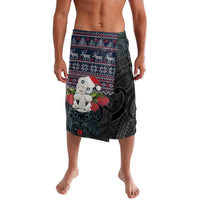 New Zealand Hei Tiki Christmas In July Lavalava Pohutukawa Santa Xmas Polynesian Pattern LT22 Black - Polynesian Pride