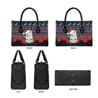 New Zealand Hei Tiki Christmas In July Leather Bag Pohutukawa Santa Xmas Polynesian Pattern LT22 - Polynesian Pride
