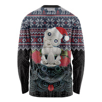 New Zealand Hei Tiki Christmas In July Long Sleeve Shirt Pohutukawa Santa Xmas Polynesian Pattern LT22 - Polynesian Pride