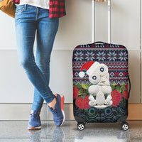New Zealand Hei Tiki Christmas In July Luggage Cover Pohutukawa Santa Xmas Polynesian Pattern LT22 - Polynesian Pride