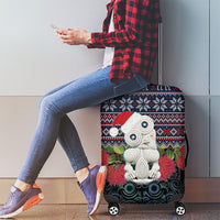 New Zealand Hei Tiki Christmas In July Luggage Cover Pohutukawa Santa Xmas Polynesian Pattern LT22 - Polynesian Pride