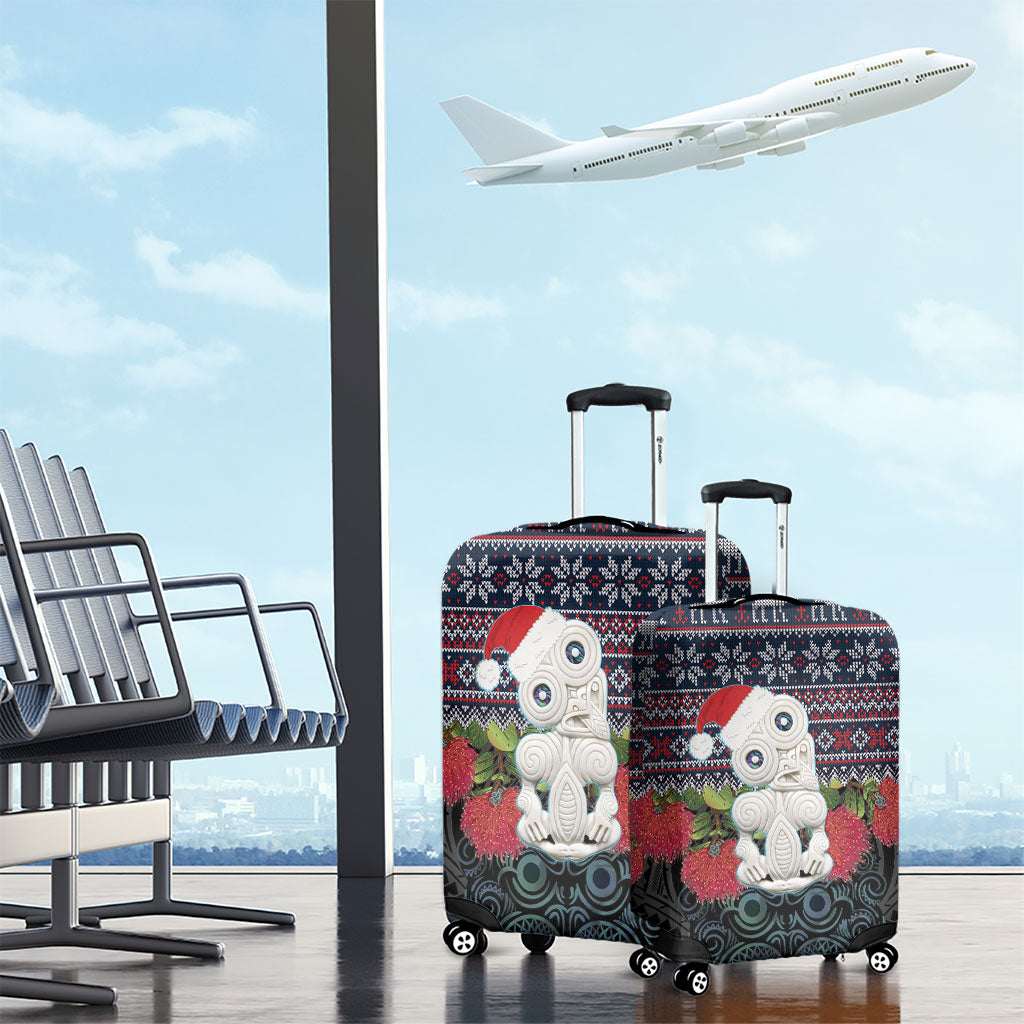New Zealand Hei Tiki Christmas In July Luggage Cover Pohutukawa Santa Xmas Polynesian Pattern LT22 - Polynesian Pride