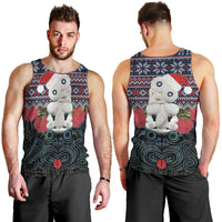 New Zealand Hei Tiki Christmas In July Men Tank Top Pohutukawa Santa Xmas Polynesian Pattern LT22 - Polynesian Pride