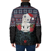 New Zealand Hei Tiki Christmas In July Padded Jacket Pohutukawa Santa Xmas Polynesian Pattern LT22 - Polynesian Pride