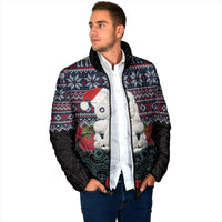 New Zealand Hei Tiki Christmas In July Padded Jacket Pohutukawa Santa Xmas Polynesian Pattern LT22 - Polynesian Pride