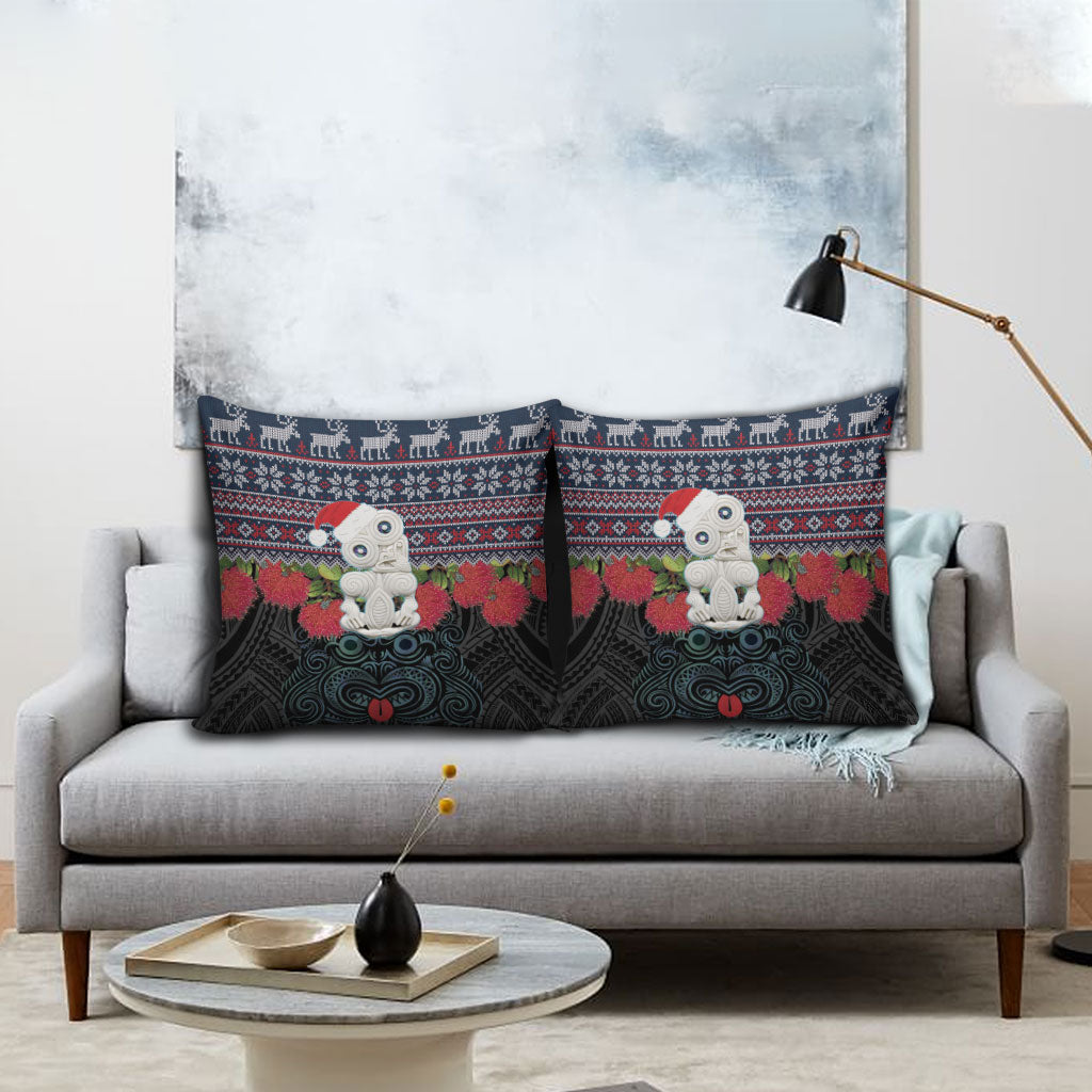 New Zealand Hei Tiki Christmas In July Pillow Cover Pohutukawa Santa Xmas Polynesian Pattern LT22 - Polynesian Pride