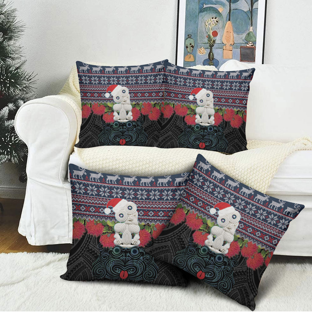 New Zealand Hei Tiki Christmas In July Pillow Cover Pohutukawa Santa Xmas Polynesian Pattern LT22 - Polynesian Pride