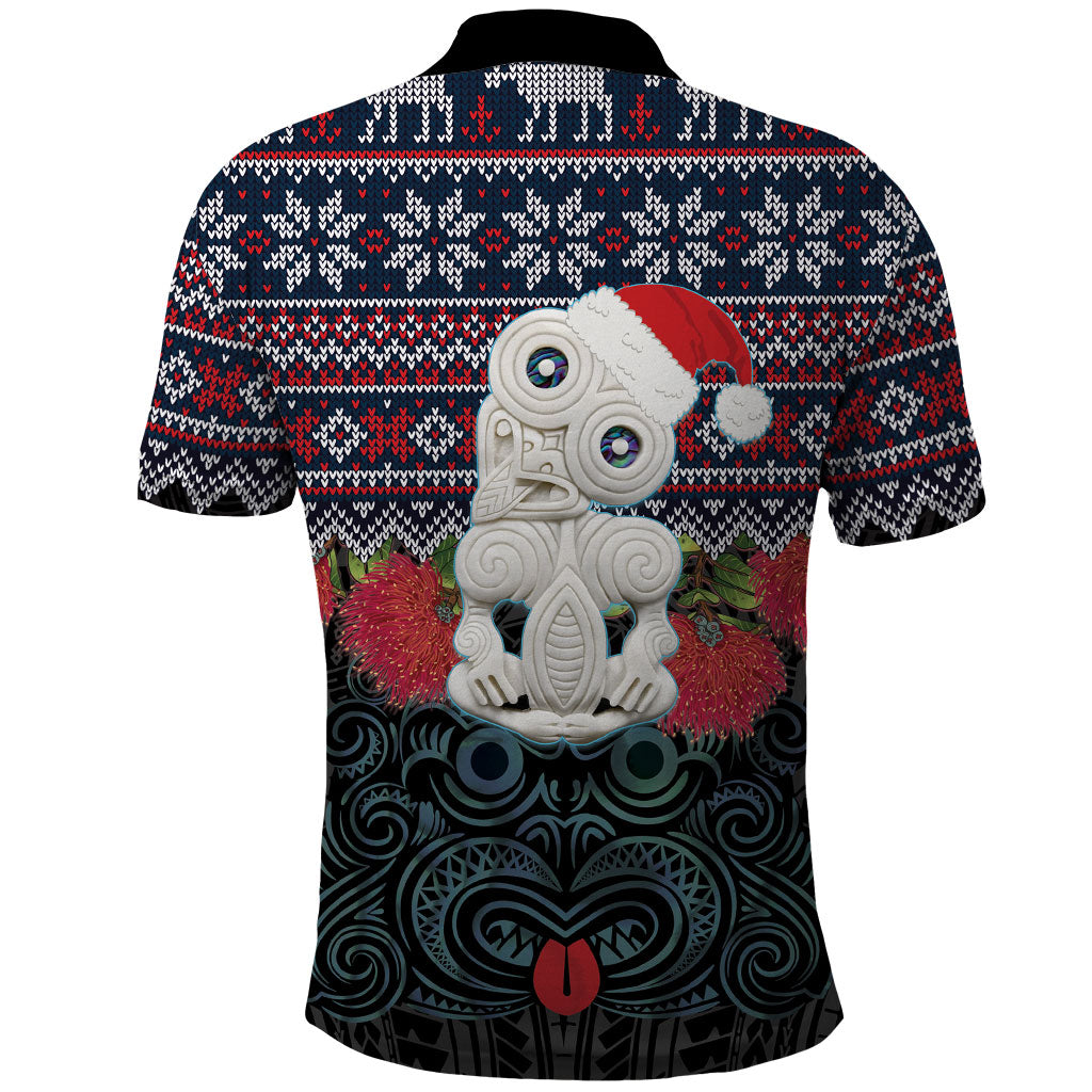 New Zealand Hei Tiki Christmas In July Polo Shirt Pohutukawa Santa Xmas Polynesian Pattern LT22 - Polynesian Pride
