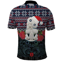 New Zealand Hei Tiki Christmas In July Polo Shirt Pohutukawa Santa Xmas Polynesian Pattern LT22 - Polynesian Pride