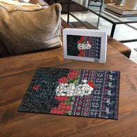 New Zealand Hei Tiki Christmas In July Puzzle Pohutukawa Santa Xmas Polynesian Pattern LT22 - Polynesian Pride