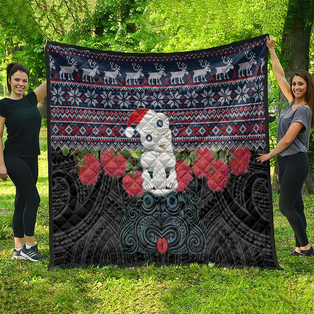 New Zealand Hei Tiki Christmas In July Quilt Pohutukawa Santa Xmas Polynesian Pattern LT22 - Polynesian Pride
