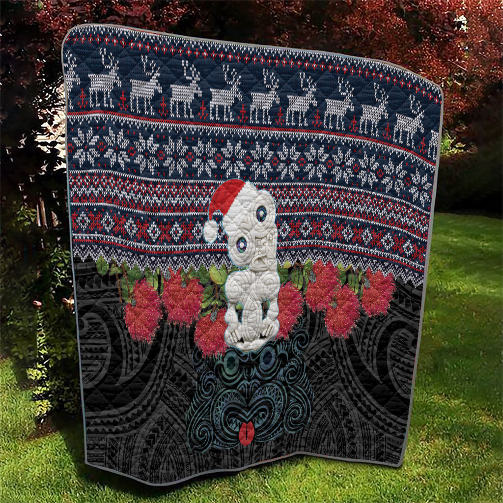 New Zealand Hei Tiki Christmas In July Quilt Pohutukawa Santa Xmas Polynesian Pattern LT22 - Polynesian Pride