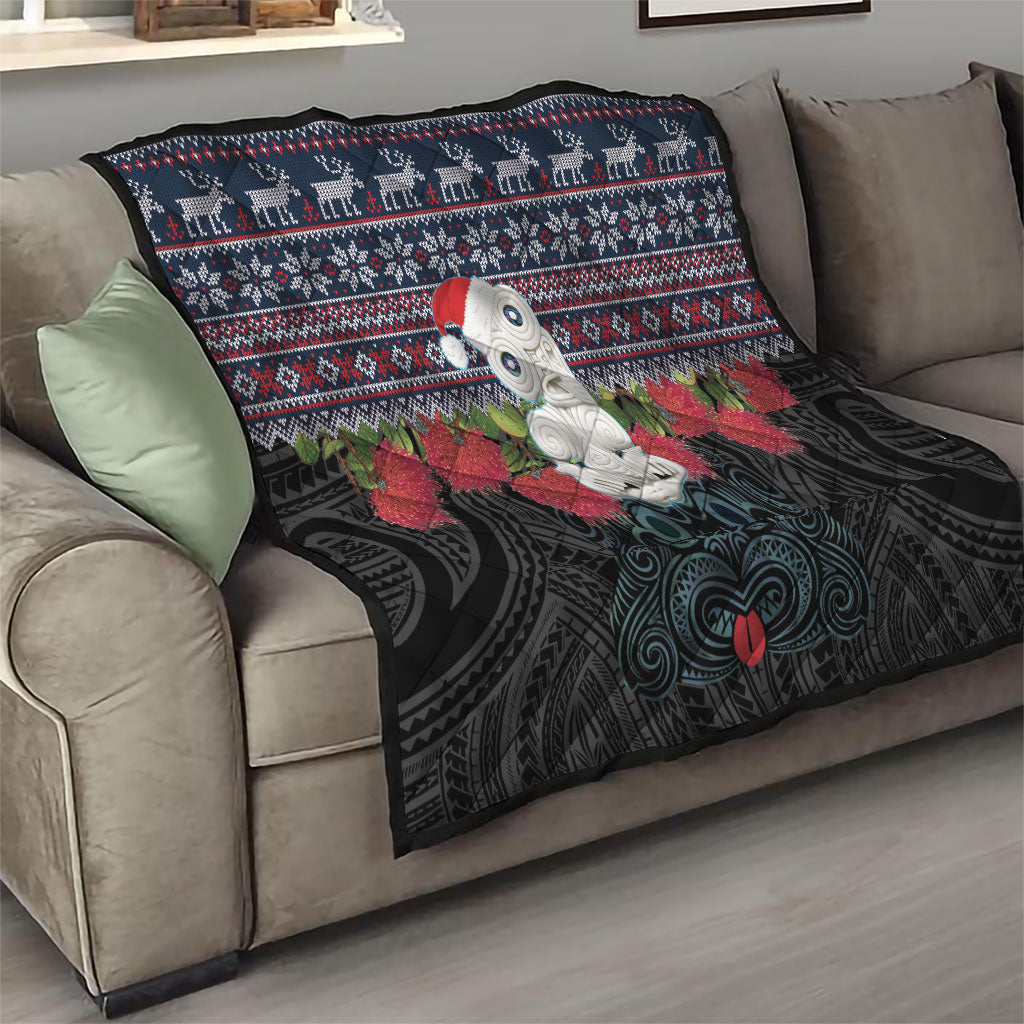 New Zealand Hei Tiki Christmas In July Quilt Pohutukawa Santa Xmas Polynesian Pattern LT22 - Polynesian Pride