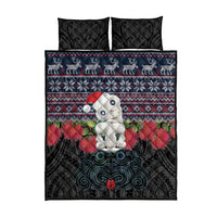 New Zealand Hei Tiki Christmas In July Quilt Bed Set Pohutukawa Santa Xmas Polynesian Pattern LT22 - Polynesian Pride