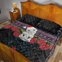 New Zealand Hei Tiki Christmas In July Quilt Bed Set Pohutukawa Santa Xmas Polynesian Pattern LT22 - Polynesian Pride