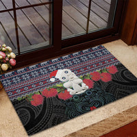 New Zealand Hei Tiki Christmas In July Rubber Doormat Pohutukawa Santa Xmas Polynesian Pattern LT22 - Polynesian Pride