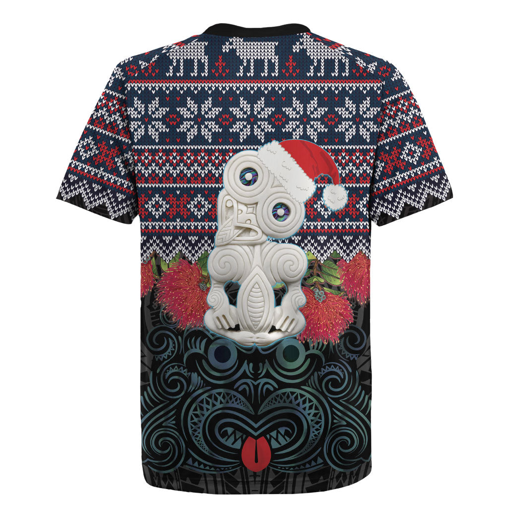 New Zealand Hei Tiki Christmas In July Rugby Jersey Pohutukawa Santa Xmas Polynesian Pattern LT22 - Polynesian Pride