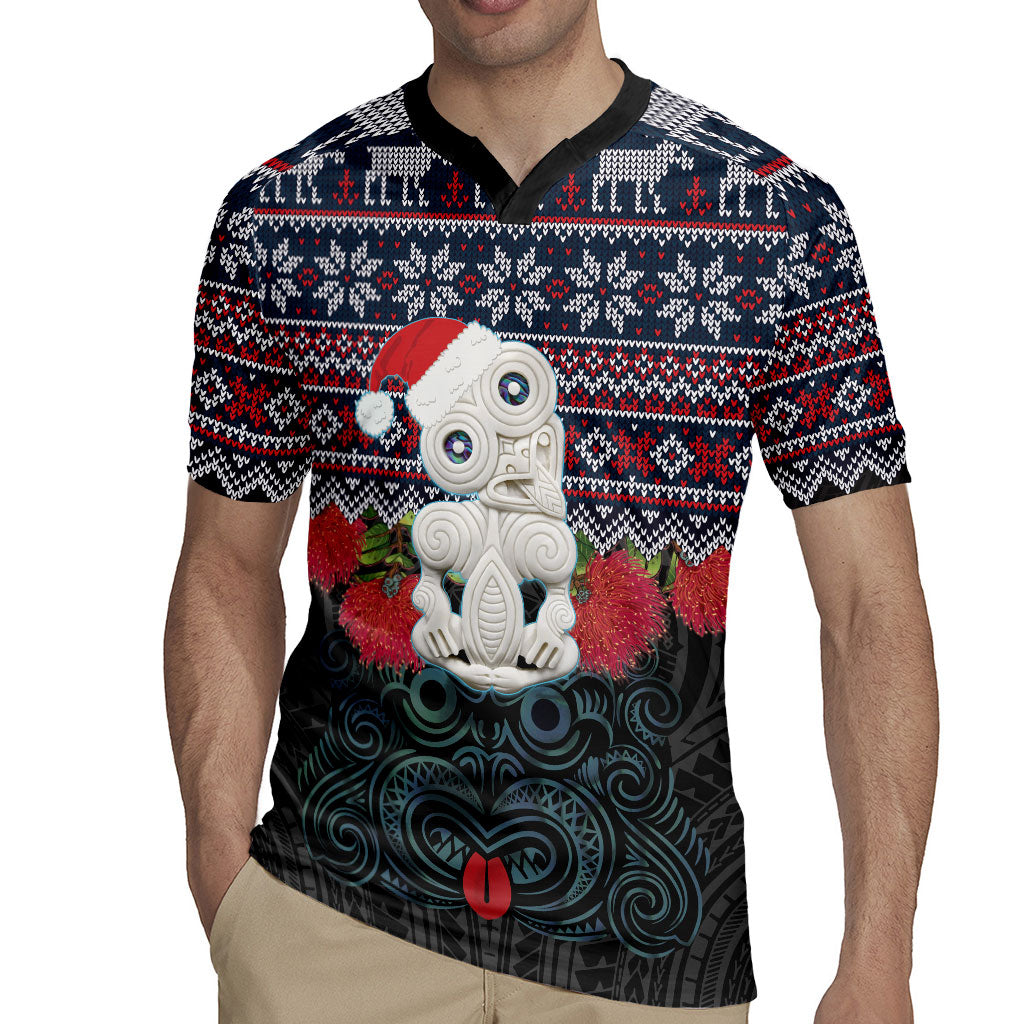 New Zealand Hei Tiki Christmas In July Rugby Jersey Pohutukawa Santa Xmas Polynesian Pattern LT22 - Polynesian Pride