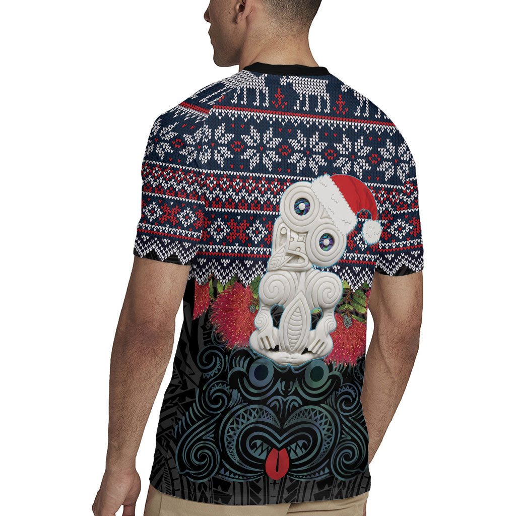 New Zealand Hei Tiki Christmas In July Rugby Jersey Pohutukawa Santa Xmas Polynesian Pattern LT22 - Polynesian Pride