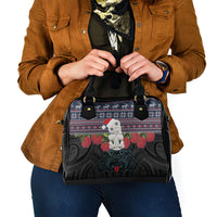 New Zealand Hei Tiki Christmas In July Shoulder Handbag Pohutukawa Santa Xmas Polynesian Pattern LT22 - Polynesian Pride