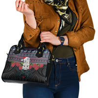 New Zealand Hei Tiki Christmas In July Shoulder Handbag Pohutukawa Santa Xmas Polynesian Pattern LT22 - Polynesian Pride