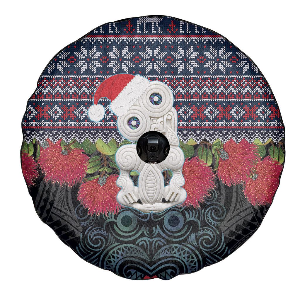 New Zealand Hei Tiki Christmas In July Spare Tire Cover Pohutukawa Santa Xmas Polynesian Pattern LT22 - Polynesian Pride