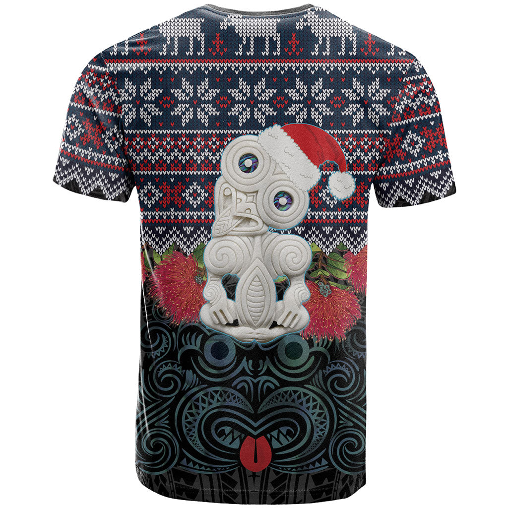 New Zealand Hei Tiki Christmas In July T Shirt Pohutukawa Santa Xmas Polynesian Pattern LT22 - Polynesian Pride